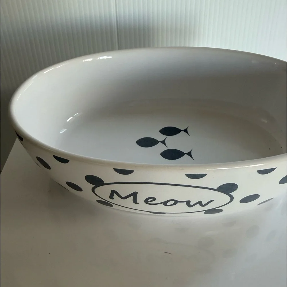 Polka Dot Cat Bowl